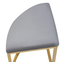 Modern Dining Table and Chairs Set with 4 Small Stools and 2 Large Stools, Steel Frame, 140×70×76 cm, Load Capacity 120 kg, Gold(m-11)