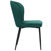 Set of 2 Upholstered Modern Wingback Chair with Metal Legs, Velvet Accent Chairs for Dining Room, Living Room, Kitchen, 47x43x86 cm, Green(m-11)