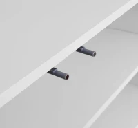 Meuble TV élégant en style luxueux avec portes structurées et étagères réglables, 175x38x56 cm, Blanc(m-11)