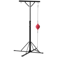 SPORTNOW Suport pentru Sac de Box Reglabil pe Înălțime cu 6 Bare de Întărire, 160x145x175-220 cm, Negru(m-10)