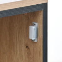 Anrichte Weinschrank 110x38x111 cm mit Glasregal und LED-Beleuchtung, Stilvolle Aufbewahrung für Party und Familienzusammenkünfte in Holzfarbe und Schwarz(m-5)