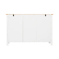 Klassische Kommode mit 2 Türen und 3 Schubladen, Lackiertes MDF, Metallgriffe, Weiß(m-8)