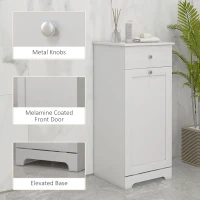 HOMCOM Single Hamper Laundry Storage Cabinet - White(m-5)