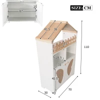 Multifunktionaler Beistellschrank und Bücherregal mit Schmetterlingstüren für Wohnzimmer und Kinderzimmer, weiß(m-3)