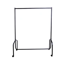 HOMCOM Portant à Vêtements avec Roulettes Tringle a Vêtement solide Charge 140 Kg 150 x 60 x 170 cm Porte-Manteau en acier noir(m-10)