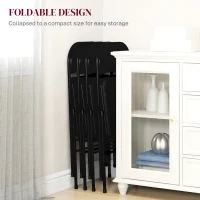 Homcom Set 4 Scaune Pliabile Negru – Perne Poliester, Design Modern(m-6)