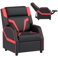 AIYAPLAY 2 in 1 Kids Chair Recliner with Backrest, Armrest, Footrest, PU Leather, for 3-9 Years Old, Black(m-1)