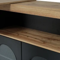 Modern Extendable Dining Table with Storage and LED Strip, Swivel Bar Bistro Table, 138-193x39x105 cm, Black(m-10)