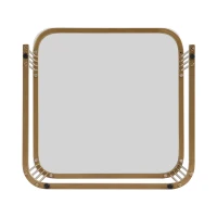 Ensemble de Tables Basses Gigognes en Marbre Poli et Verre, avec Détails Dorés et Tiroirs, 60x60x42 cm + 50x50x34 cm, Blanc(m-8)