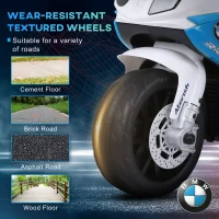 HOMCOM 6V BMW S1000RR Licensed Kids Electric Motorbike with Headlight, Music, Blue(m-6)