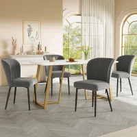 Modern Fodable Dining Table with Marble Pattern, Adjustable Metal Legs, Rectangular Kitchen Table for Dining Room, 140x80x75 cm, White+Gold(m-1)
