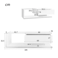 Couchtisch Hochglanz-Weiß mit Glasplatte und LED-Beleuchtung, Modernes Design und Praktische Ablagefächer, weiß(m-3)