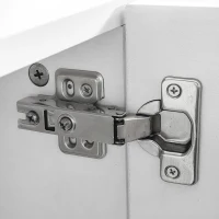 Meuble TV Moderne avec Pieds et Bords Dorés, Deux Étagères et Deux Tiroirs, 165x36x55 cm, Blanc(m-11)