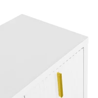 Modernes weißes Sideboard mit vergoldeten Griffen und verstellbaren Einlegeböden für flexiblen Stauraum, weiß(m-8)