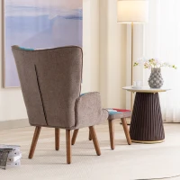 Freizeitstuhl mit Fußstütze und Kissen, Buntes Design für Wohnzimmer, Komfort und Stil in Einem, Bunt(m-8)