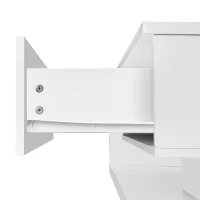 Table basse moderne avec étagère en verre et effets LED, 105x55x32,5 cm, Blanc(m-9)