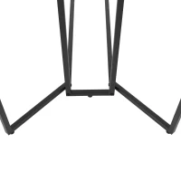 Modern Dining Room Table with Adjustable Metal Legs and Marble Pattern, Rectangular Extendable Table for Kitchen, 140x80x75 cm, White+Black(m-10)