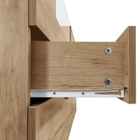 Buffet moderne avec porte vitrée et lumière LED, contrôlable via application, grand espace de rangement, 140x38x79,5 cm, Naturelle(m-10)