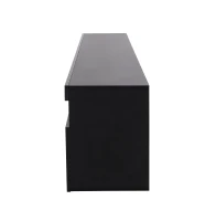 Moderner TV-Schrank mit LED-Beleuchtung, Hochglanz und Glaselementen, Schwarz(m-5)