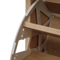 Schuhschrank mit 4 Klappen und Sitzbank, weiches Sitzkissen, grifflose Schuhkommode in Naturholzoptik, Natur(m-8)