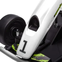 HOMCOM 24V Electric Go Kart for Kids, Drift Ride-On Racing Go Kart with 2 Speeds, for Boys Girls Aged 8-12 Years Old, White(m-9)