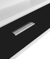 Moderner LED-Couchtisch mit Hochglanzplatte, App-gesteuerter Beleuchtung und viel Stauraum in Schwarz-Weiß, schwarz(m-11)