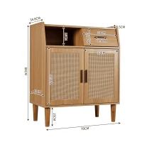 Kommode mit 1 Schublade und 2 Türen, Sideboard Highboard mit Metallgriffen für Schlafzimmer, Wohnzimmer und Büro, Walnuss(m-3)