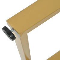 Modern Fodable Dining Table with Marble Pattern, Adjustable Metal Legs, Rectangular Kitchen Table for Dining Room, 140x80x75 cm, White+Gold(m-11)