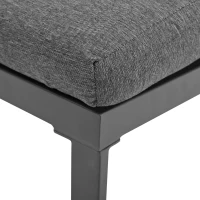 Gartenmöbel-Set mit Markise, Viersitzer, verzinktes Stahlrohr, abnehmbare und waschbare Sitzkissen, Grau(m-6)