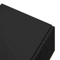 Moderner TV-Schrank mit vergoldeten Akzenten und Stauraum, schwarz(m-8)