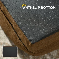 PawHut Calming Dog Bed Pet Mattress w/ Removable Cover, Anti-Slip Bottom, for Medium Dogs, 90L x 69W x 21Hcm - Brown(m-7)
