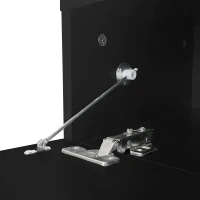 TV-Schrank mit Hochglanzlackierung, großem Stauraum und farbwechselnder LED-Beleuchtung, Schwarz(m-4)