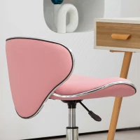 HOMCOM Adjustable Rolling Swivel Beauty Salon Chair, Stool for Spa, Pink(m-7)