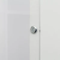 Vitrine lumineuse LED multifonctionnelle, 16 couleurs, avec 2 portes, 5 étagères en verre, interface USB, salon et bureau, 59,5x35x182 cm, Blanc(m-9)