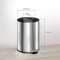 HOMCOM 20L Stainless Steel Compact Home Bin(m-3)