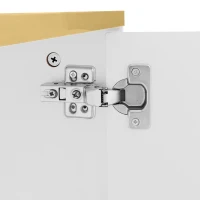 TV-Schrank mit geschnitzter Textur, vergoldeten Griffen und Marmorstruktur für elegantes Wohnzimmer, weiß(m-9)