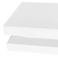 Table Basse Moderne avec Plateau Tournant à 360° et Éclairage LED à 16 Couleurs, 70x70x36 cm, Blanc(m-6)