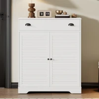 Modernes Sideboard mit 2 Türen, 1 Schublade und verstellbaren Einlegeböden,Weiß(m-1)