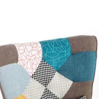 Freizeitstuhl mit Fußstütze und Kissen, Buntes Design für Wohnzimmer, Komfort und Stil in Einem, Bunt(m-6)