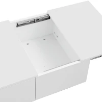 Hochglanz Couchtisch 100x50x31 cm mit Push-Pull-Aufbewahrung und doppelseitigen Schubladen weiß(m-5)