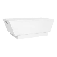 Moderner LED-Couchtisch mit Hochglanzfinish, App-gesteuerter Beleuchtung und verstecktem Stauraum, weiß(m-2)