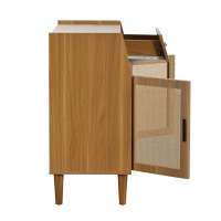 Kommode mit 1 Schublade und 2 Türen, Sideboard Highboard mit Metallgriffen für Schlafzimmer, Wohnzimmer und Büro, Walnuss(m-7)
