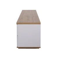 Moderner TV-Schrank mit Holzmaserung, Holzfarbe und Weiß(m-7)