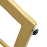 Eleganter Couchtisch im 2er-Set, Marmoroptik mit vergoldetem Metallgestell und L-förmigen Beinen, Weiß und Schwarz(m-11)