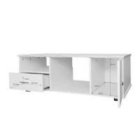 Moderner LED-Couchtisch mit Marmoroptik, App-Steuerung und viel Stauraum, weiß(m-4)