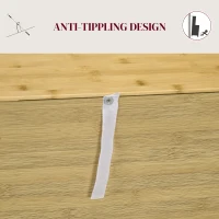 HOMCOM Comodă în Stil Boho din Rattan și Bambus, Dulap cu 2 Uși și Raft Interior, 60x27x67.5 cm, Lemn Natural(m-5)