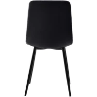 Set of 4 Ergonomic Velvet Dining Chairs with Upholstered Seat and Metal Frame, Black(m-11)