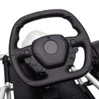 HOMCOM 24V Electric Go Kart for Kids, Drift Ride-On Racing Go Kart with 2 Speeds, for Boys Girls Aged 8-12 Years Old, White(m-8)