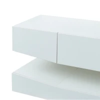 Meuble TV Suspendu Moderne avec Éclairage LED, 3 Étagères, en Panneaux de Particules, 180x40 cm - Style Scandinave, Blanc(m-6)