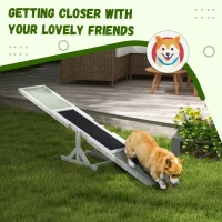 PawHut Wooden Pet Seesaw for Big Dogs, Dog Agility Equipment with Anti-Slip Surface - White(m-6)